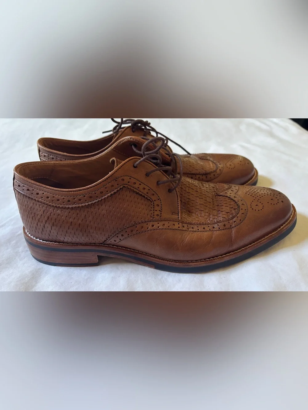 Flag Ltd F-XLite InnoGel Men’s 8M Brown Leather Wingtip Oxford Dress Shoes